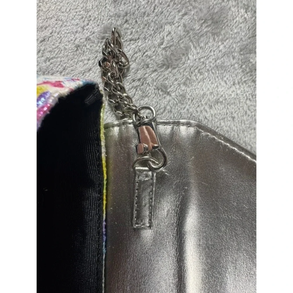 NWT J. Renee Clutch Handbag Womens  Floral Iridescent Multicolor Chain Strap Bag